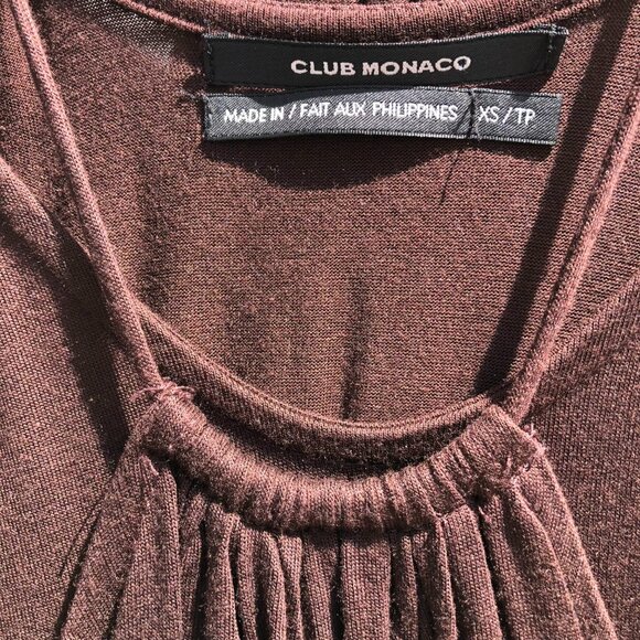 Club Monaco double layer tank top women size XS chocolate brown spaghetti straps - Picture 3 of 10